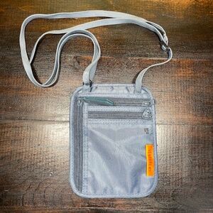 Venture 4th Slim Passport Holder Neck Wallet Pouch RFID Blocking Gray